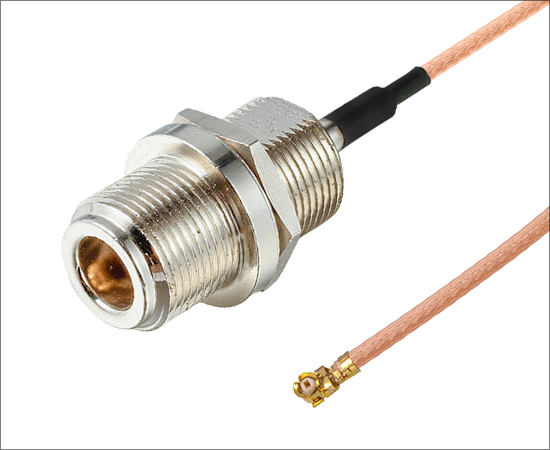 N(母)头板前直式插座转IPEX 1代插头，线缆：RG178，频率：DC~6GHz}