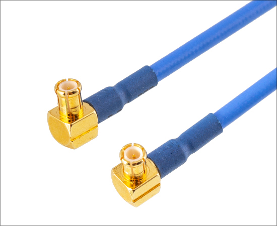 MCX (male) right angle plug to MCX (male) right angle plug, cable: RG405, frequency: DC ~ 6GHz}