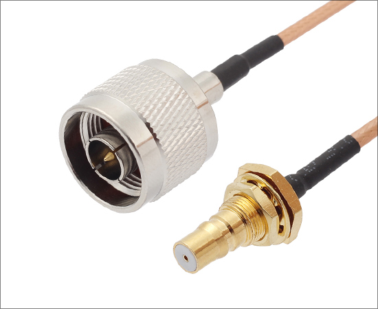 N (male) straight plug to QMA (Female) Bulkhead rear straight socket, cable: RG316, frequency: DC ~ 6GHz}