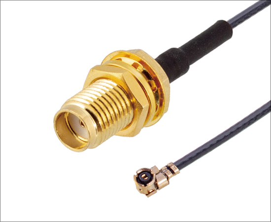 SMA (Female) Bulkhead Rear socket to IPEX-I plug, cable: RF1.13, Frequency: DC ~ 6GHz}