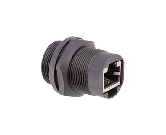 RJ45 Female to Female Front Mount Receptacle(Threaded)}