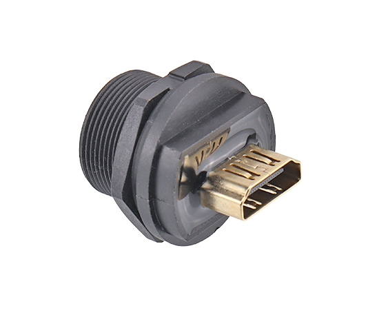 HDMI Female to Female back mount receptacle(Threaded)}