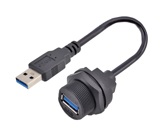 USB Female Receptacle to Male Overmolded with Cable}