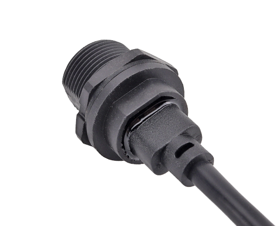 MICRO USB Female Back mount Receptacle to USB 2.0 Male  Overmolded Cable(Threaded)}