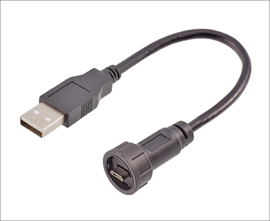 Micro USB公/USB2.0公 成型直式插头(卡扣式)