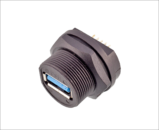 USB 母 PCB板后插座(螺纹式)