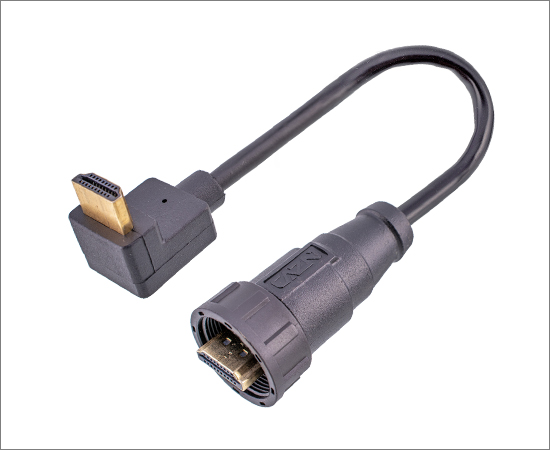 HDMI 公直头/公弯式 带线插头(螺纹式)