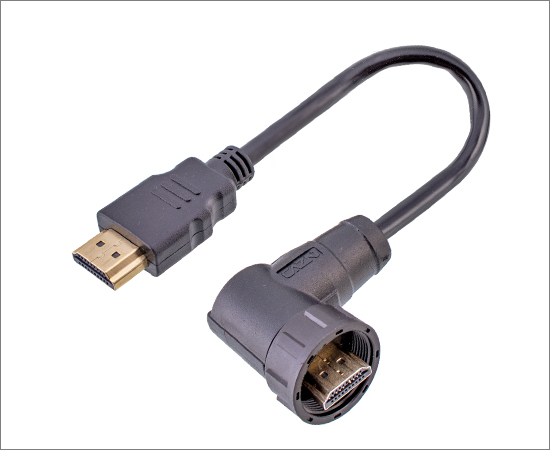 HDMI 公弯头/公直式 带线插头(螺纹式)