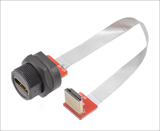 HDMI 母板后 FPC弯头插座(螺纹式)
