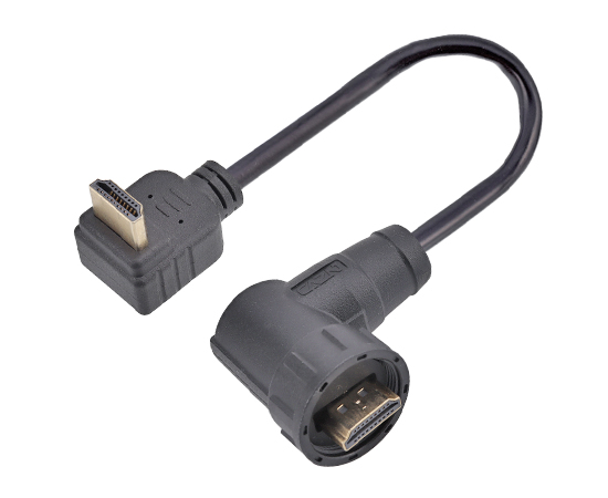 HDMI R/A Male to R/A Male Cable plug(Threaded)}