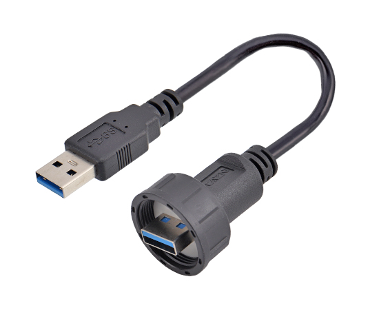 USB Male to Male Overmolded with Cable(Threaded)}