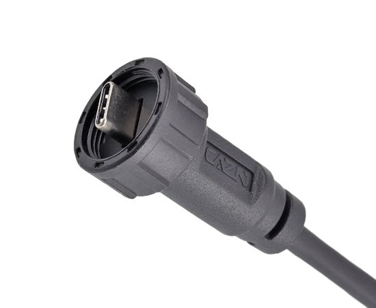 TYPE-C Male to Male Overmolded Cable(Threaded)}