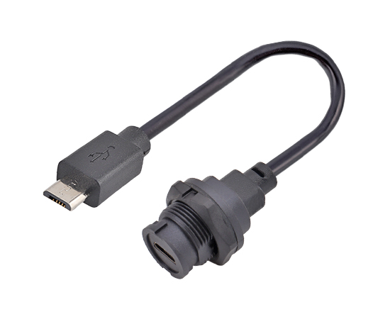 MICRO USB Male to Female Back mount Receptacle Overmolded  Cable(Bayonet)}