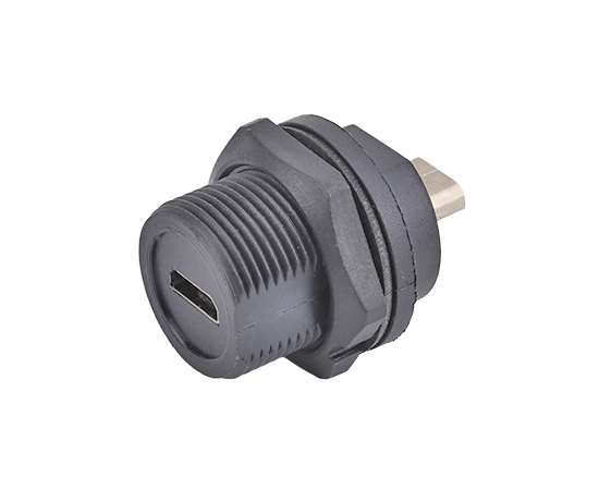 MICRO USB Female to Female Back Mount Receptacle(Threaded)}