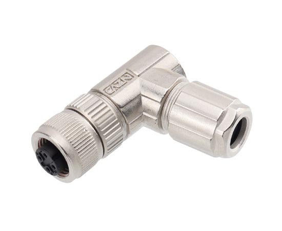 M12 Angled Female Metal Assembled Plug solder}