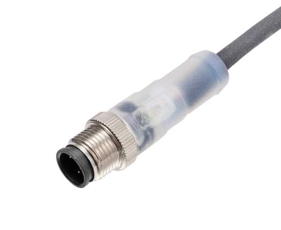 M12直式针型成型插 带LED指示灯款