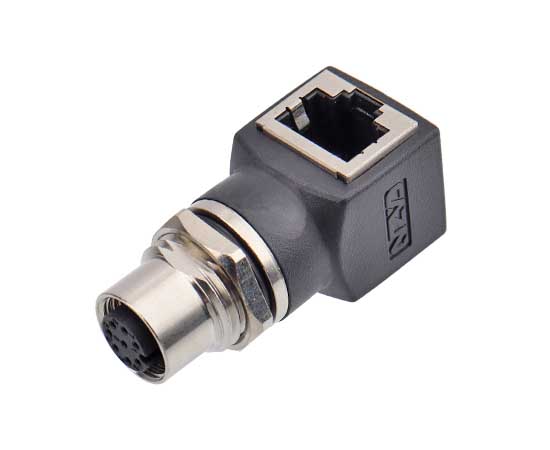 M12孔型转RJ45弯式 转接器
