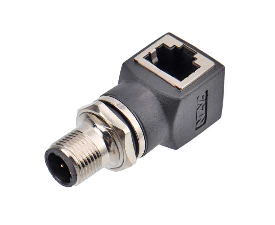 M12针型转RJ45弯式 转接器