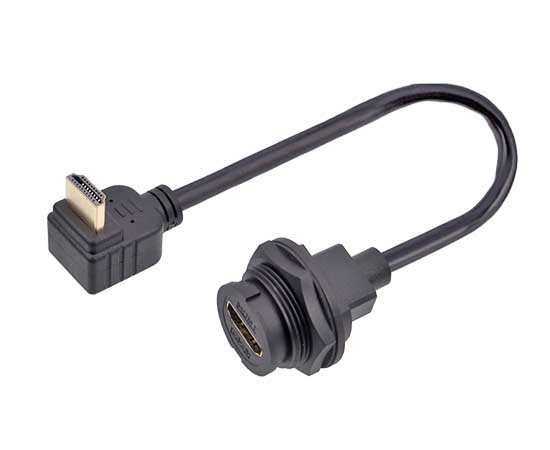 E16 HDMI 母板后/公弯式 带线插座(卡扣式)